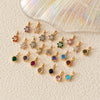Pendant Necklace Glass Zircon Copper Electroplating Hexagonal Round Shape Birthstone December