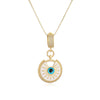 Pendant Necklace Gold Plated Copper Geometric Oil Drop Devil's Eye Retro