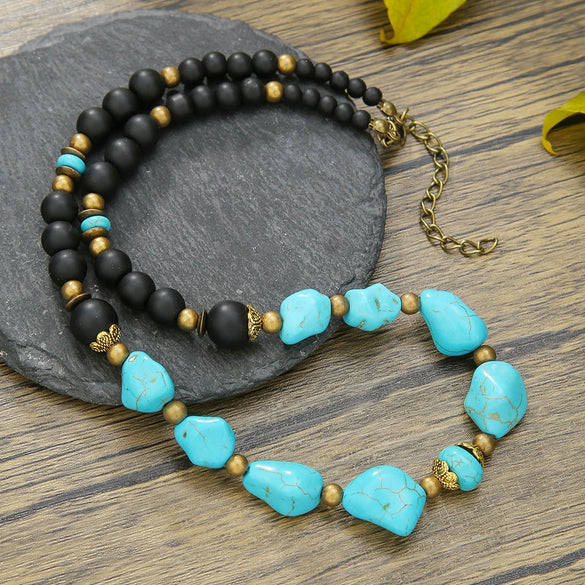 Pendant Necklace Hand Of Fatima Geometric Black Sand Black Gallstone Alloy Electroplated Unisex O Chain