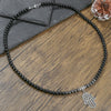 Pendant Necklace Hand Of Fatima Geometric Black Sand Black Gallstone Alloy Electroplated Unisex O Chain