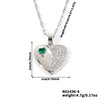 Pendant Necklace Heart Shape Copper Inlaid Zircon Electroplated