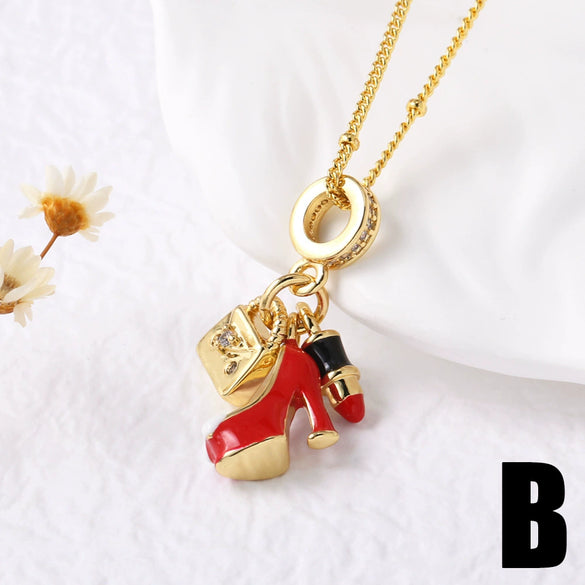 Pendant Necklace Hiphop Geometric Copper Electroplated