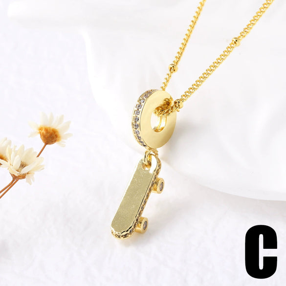 Pendant Necklace Hiphop Geometric Copper Electroplated