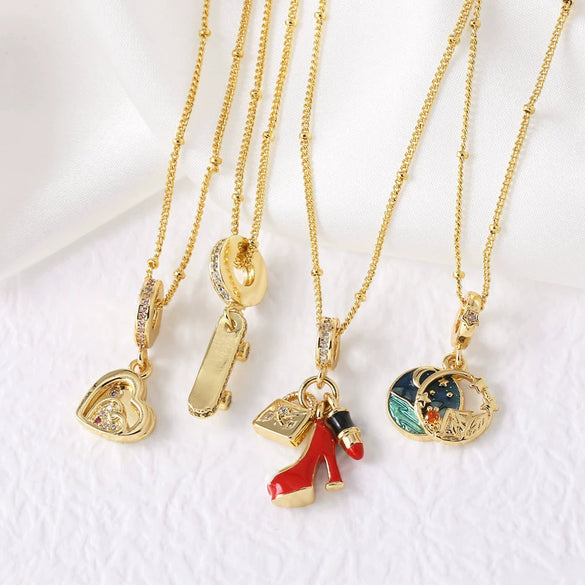 Pendant Necklace Hiphop Geometric Copper Electroplated