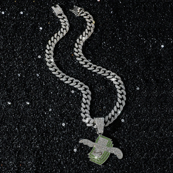 Pendant Necklace Hiphop Style Alloy Dollar Wings Pendant With Animals Zodiac Pattern Electroplated