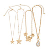 Pendant Necklace Imitation Pearl Alloy Star Flower Electroplating For Women