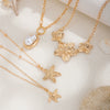 Pendant Necklace Imitation Pearl Alloy Star Flower Electroplating For Women