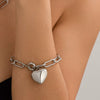 Pendant Necklace Iron Heart Shape Electroplated Simple Style For Women