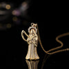 Pendant Necklace Jewelry Copper Inlaid Zircon Cartoon Characters Style