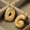 Pendant Necklace Jewelry Copper Plated Electroplating Zircon Letter Pattern