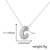 Pendant Necklace Jewelry Copper Plated Electroplating Zircon Letter Pattern