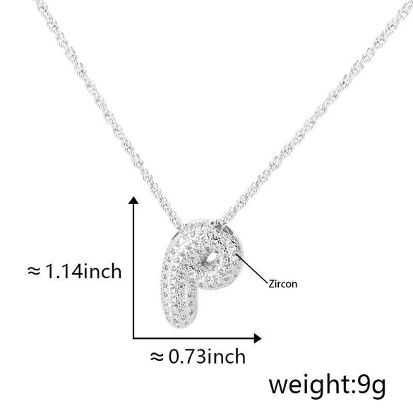 Pendant Necklace Jewelry Copper Plated Electroplating Zircon Letter Pattern