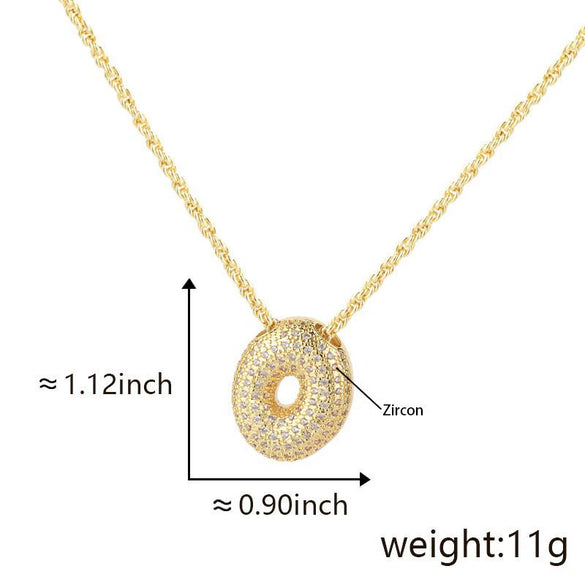 Pendant Necklace Jewelry Copper Plated Electroplating Zircon Letter Pattern