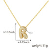 Pendant Necklace Jewelry Copper Plated Electroplating Zircon Letter Pattern