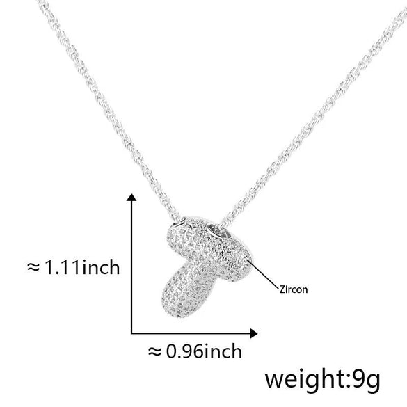 Pendant Necklace Jewelry Copper Plated Electroplating Zircon Letter Pattern