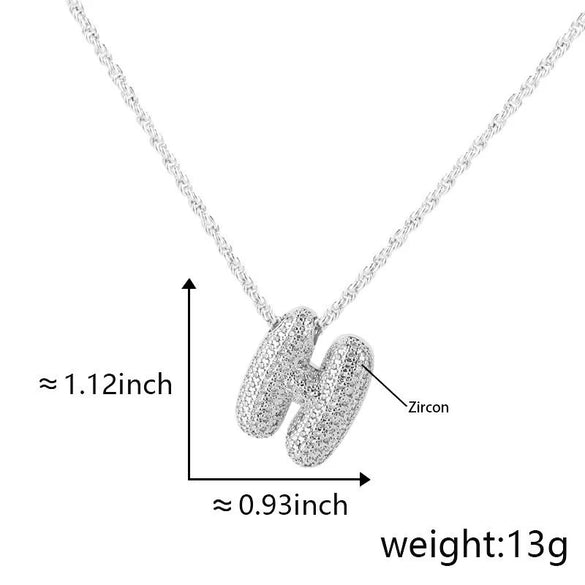 Pendant Necklace Jewelry Copper Plated Electroplating Zircon Letter Pattern