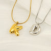 Pendant Necklace Jewelry Gold Plated 316L Stainless Steel With English Letters Pattern