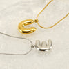 Pendant Necklace Jewelry Gold Plated 316L Stainless Steel With English Letters Pattern