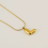 Pendant Necklace Jewelry Gold Plated 316L Stainless Steel With English Letters Pattern