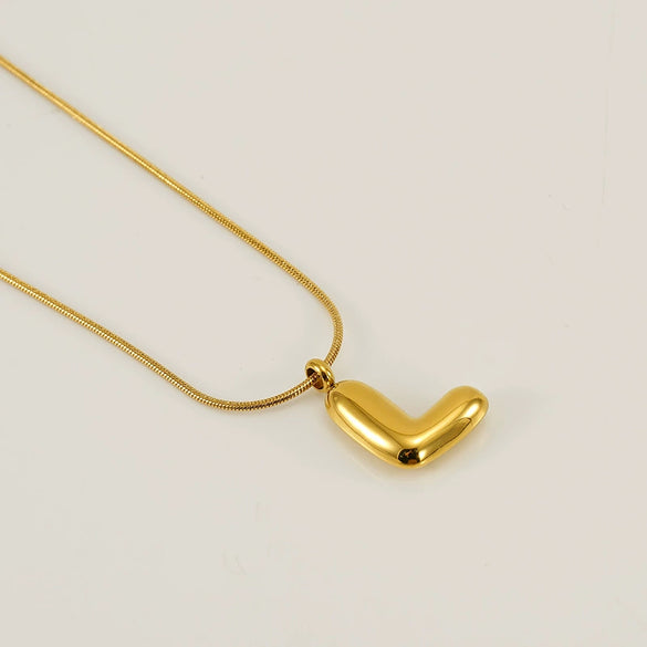 Pendant Necklace Jewelry Gold Plated 316L Stainless Steel With English Letters Pattern
