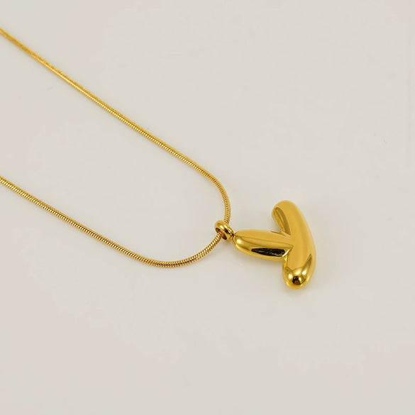 Pendant Necklace Jewelry Gold Plated 316L Stainless Steel With English Letters Pattern