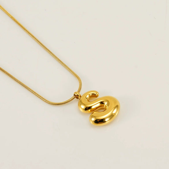 Pendant Necklace Jewelry Gold Plated 316L Stainless Steel With English Letters Pattern