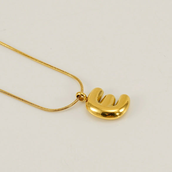Pendant Necklace Jewelry Gold Plated 316L Stainless Steel With English Letters Pattern