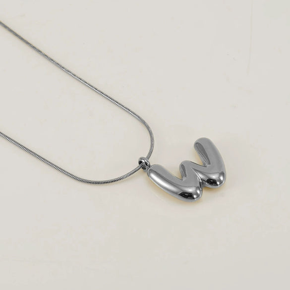 Pendant Necklace Jewelry Gold Plated 316L Stainless Steel With English Letters Pattern