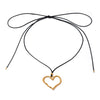 Pendant Necklace Jewelry Stainless Steel Wax Rope Heart Shape Electroplating