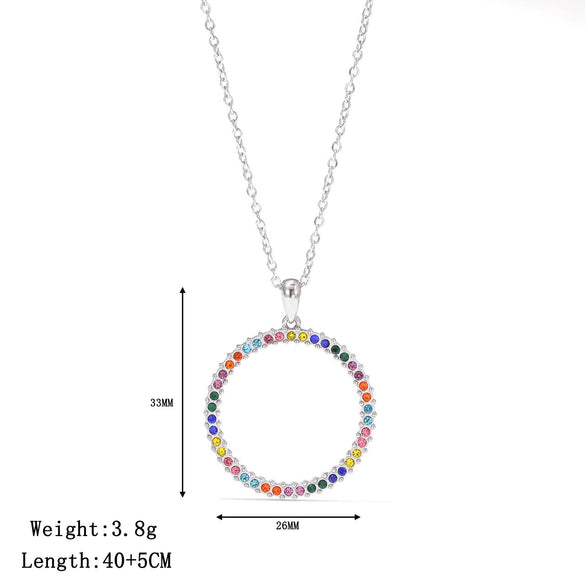 Pendant Necklace Jewelry Titanium Steel Geometric Electroplating Women's