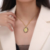 Pendant Necklace Jewelry 316L Stainless Steel Gold Plated Geometric Cartoon Characters Diamond