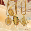 Pendant Necklace Jewelry 316L Stainless Steel Gold Plated Geometric Cartoon Characters Diamond