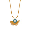 Pendant Necklace Jewelry Women Retro Personality Devil's Eye 316L Stainless Steel Gold Plated Geometric Dripping Oil Style