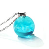 Pendant Necklace Matte Resin Crystal Ball Electroplating Blue Sky White Clouds Birds Creative Women's Cross Chain