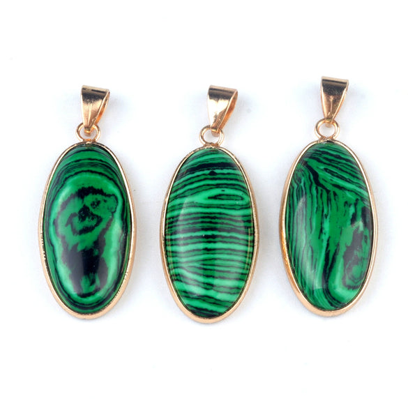 Pendant Necklace Natural Agate Crystal Semiprecious Stone Gilded Oval Polished Edging