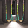 Pendant Necklace Natural Beaded Diamond Geometric Titanium Steel Electroplating For Women