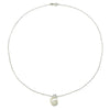 Pendant Necklace Natural Freshwater Pearl Round S925 Sterling Silver Elegant Minimalist