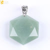 Pendant Necklace Natural Semiprecious Stone And Copper Accessories With Hexagram Design And Electroplating Treatment