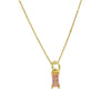 Pendant Necklace Real Gold Electroplated Rectangular Birthstone Colored Zirconium Brass Copper
