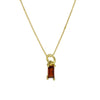 Pendant Necklace Real Gold Electroplated Rectangular Birthstone Colored Zirconium Brass Copper