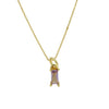 Pendant Necklace Real Gold Electroplated Rectangular Birthstone Colored Zirconium Brass Copper
