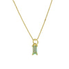 Pendant Necklace Real Gold Electroplated Rectangular Birthstone Colored Zirconium Brass Copper