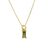 Pendant Necklace Real Gold Electroplated Rectangular Birthstone Colored Zirconium Brass Copper