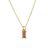 Pendant Necklace Real Gold Electroplated Rectangular Birthstone Colored Zirconium Brass Copper