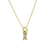 Pendant Necklace Real Gold Electroplated Rectangular Birthstone Colored Zirconium Brass Copper