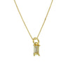 Pendant Necklace Real Gold Electroplated Rectangular Birthstone Colored Zirconium Brass Copper
