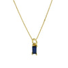 Pendant Necklace Real Gold Electroplated Rectangular Birthstone Colored Zirconium Brass Copper