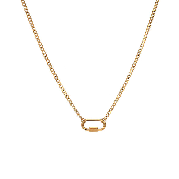 Pendant Necklace Retro Style Titanium Steel Geometric Pattern Electroplating Unisex Pearl