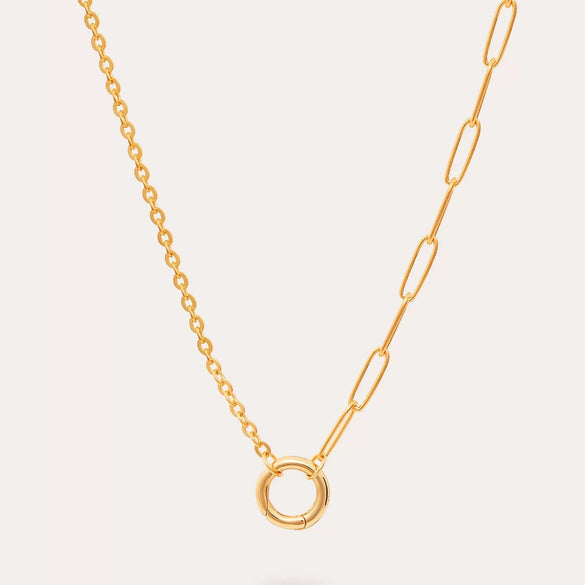 Pendant Necklace Retro Style Titanium Steel Geometric Pattern Electroplating Unisex Pearl