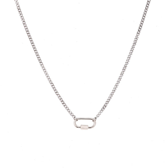 Pendant Necklace Retro Style Titanium Steel Geometric Pattern Electroplating Unisex Pearl